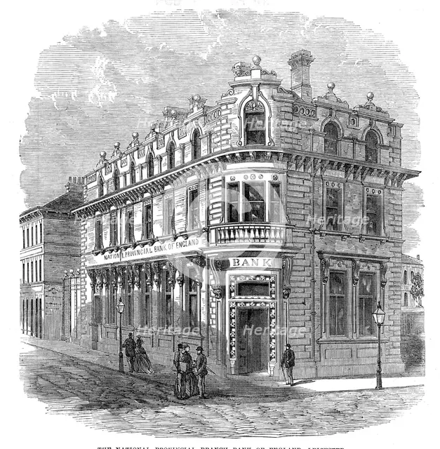 The National Provincial Branch Bank of England, Leicester, 1872. Creator: Unknown.