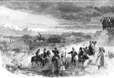 The National Rifle Association meeting on Wimbledon Common: skirmishers forming squares..., 1861. Creator: Unknown