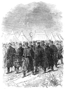 The National Rifle Association prize meeting at Wimbledon: the picket going camp rounds, 1865. Creator: Unknown