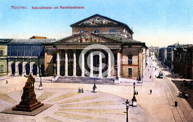 The National Theatre and Maximilian Strasse, Munich, Germany, 1925. Artist: Unknown