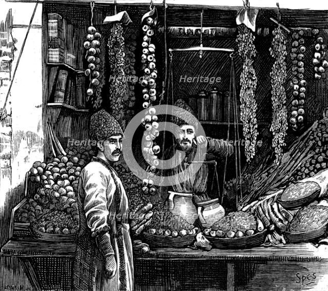 The Nations of Western Asia: Armenian fruitseller, 1873.  Creator: Unknown.