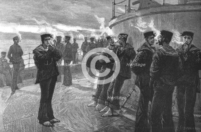 ''The Naval Manoeuvers - Jack's morning pipe', 1890. Creator: Charles Joseph Staniland.