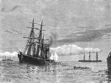 'The Naval Manoeuvers; With the Hostile Fleet; HMS "Iron Duke," Coaling in mid-Ocean 1890. Creator: Unknown