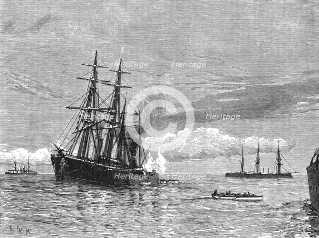 ''The Naval Manoeuvers; With the Hostile Fleet; HMS "Iron Duke," Coaling in mid-Ocean', 1890. Creator: Unknown.