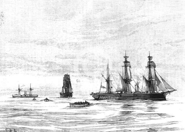 ''The Naval Manoeuvers; With the Hostile Fleet; "Man Overboard," from HMS "Iron Duke"', 1890. Creator: Unknown.