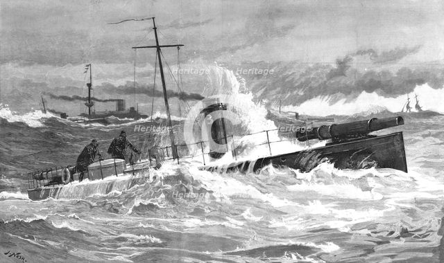 ''The Naval Manoeuvers; Torpedo Boats in a Gale', 1890. Creator: J Nash.
