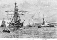 'The Naval Mobilisation, Admiral Fitzroy's Division of "B" Squadron into Lough Swilly 1888. Creator: William Lionel Wyllie