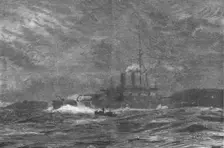 'The Naval Mobilisation, H.M.S. Rodney running the Blockade 1888. Creator: William Lionel Wyllie