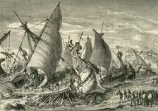 The Naval Battle in the Harbour of Syracuse 1890. Creator: Unknown