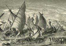 The Naval Battle in the Harbour of Syracuse 1890. Creator: Unknown