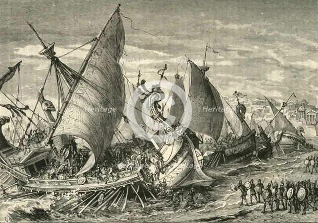 'The Naval Battle in the Harbour of Syracuse', 1890. Creator: Unknown.