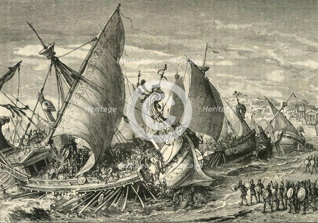 'The Naval Battle in the Harbour of Syracuse', 1890. Creator: Unknown.