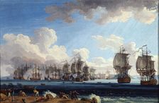 The Naval Battle of Chesma on 5 July 1770 18th century. Artist: Jacob Philip Hackert