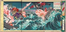 The Naval Battle of Dannoura in the Reign of Antoku, Eightieth Emperor, 1880. Creator: Tsukioka Yoshitoshi