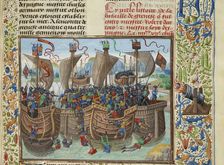 The naval Battle of Guernsey, 1342, ca 1470-1475. Creator: Liédet, Loyset (1420-1479)