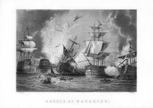 The naval Battle of Navarino, 20th October 1827, (1893).Artist: J Godfrey