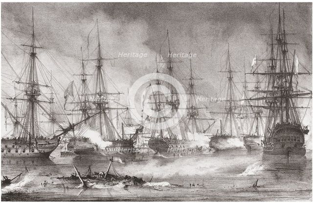 The Naval Battle of Navarino on 20 October 1827, 1828. Artist: Reinagle, George Philip (1802-1835)