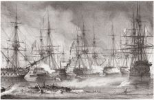 The Naval Battle of Navarino on 20 October 1827, 1828. Artist: Reinagle, George Philip (1802-1835)