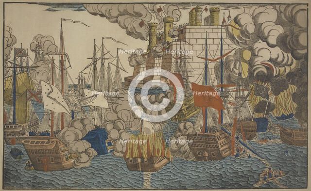 The Naval Battle of Navarino on 20 October 1827, 1828. Creator: Georgin, François (1801-1863).