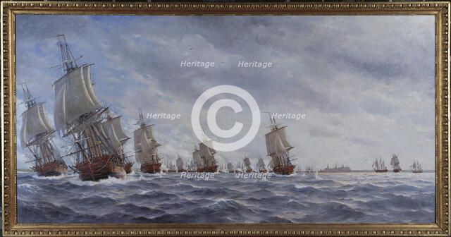 The naval Battle of Reval on 13 May 1790. Creator: Hägg, Jacob (1839-1931).