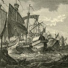 The Naval Battle Off Cape Pelorus 1890. Creator: Unknown