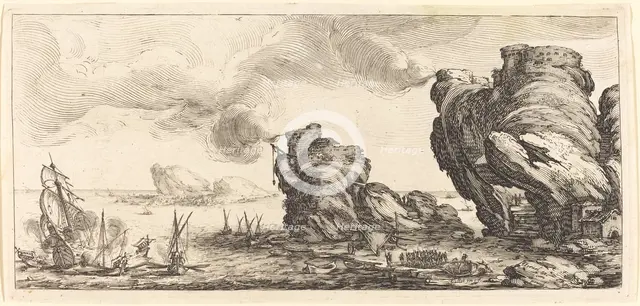 The Naval Battle, probably c. 1630. Creator: Jacques Callot.