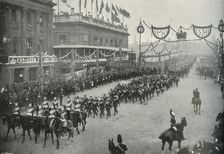 The Naval Contingent Crossing London Bridge into Southwark London, 1897. Artist: E&S Woodbury
