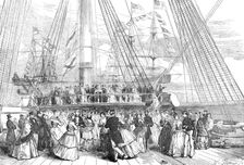 The Naval Review: Dance on Board H.M.S. "Caesar", 91, Capt. Robb - from a sketch by J. W. Carmichael Creator: W Thomas