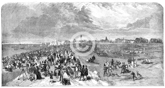 The Naval Review: Promenade on Southsea Common - sketched by S. Read, 1856.  Creator: Edmund Evans.