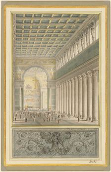 The Nave, Apse, and Crossing of a Cathedral for Berlin, 1827. Creator: Karl Friedrich Schinkel