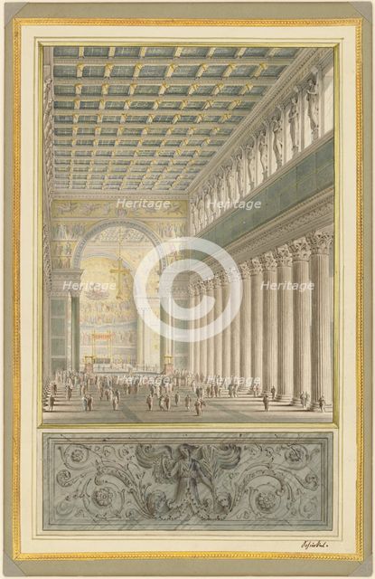 The Nave, Apse, and Crossing of a Cathedral for Berlin, 1827. Creator: Karl Friedrich Schinkel.