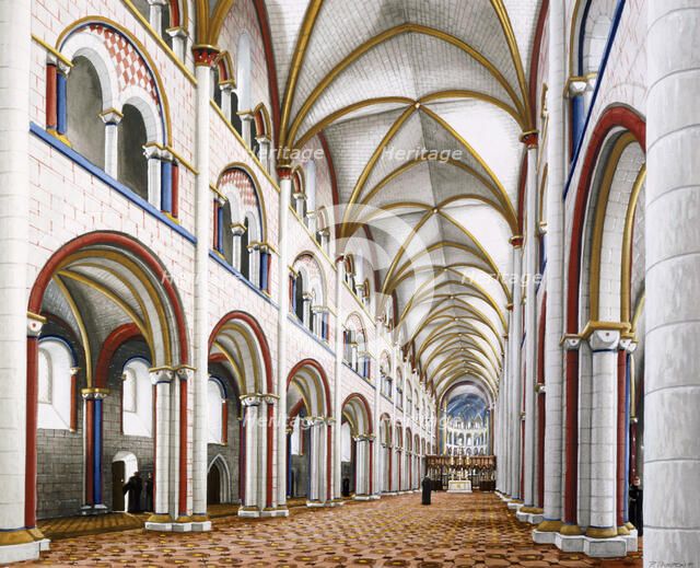 The Nave at St Augustine's Abbey, c7th-16th century, (c1990-2010) Artist: Peter Urmston.