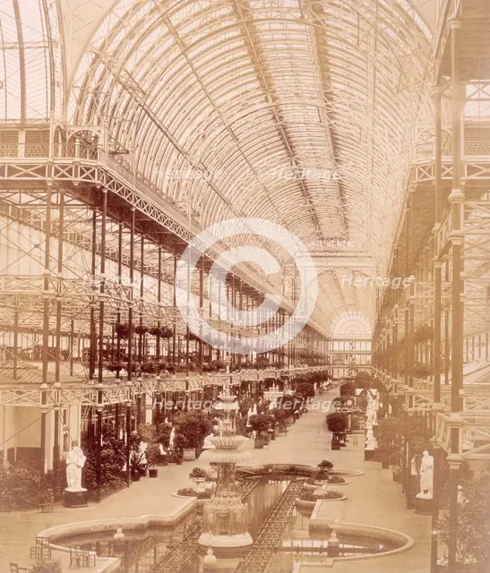 'The Nave from the South end', Crystal Palace, Sydenham, 1852-1854. Creator: Philip Henry Delamotte.