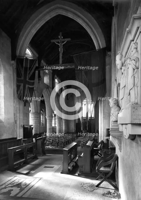 The nave of All Saints Church, Burnham Thorpe, Norfolk, 1950. Artist: Hallam Ashley