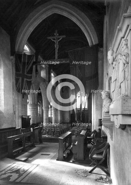 The nave of All Saints Church, Burnham Thorpe, Norfolk, 1950. Artist: Hallam Ashley