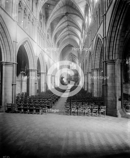 The nave, Southwark Cathedral, London. Artist: Unknown