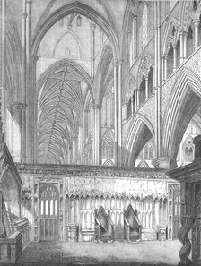 The Nave, Westminster Abbey, looking West from St. Edward's Chapel 1845. Artist: John Jackson