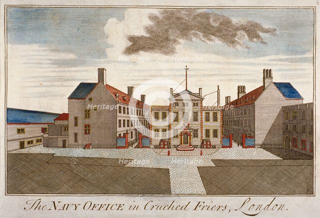 The Navy Office in Crutched Friars, City of London, 1720. Artist: Anon