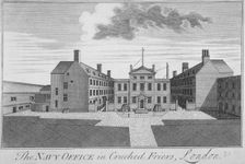 The Navy Office in Crutched Friars, City of London, 1720. Artist: Anon