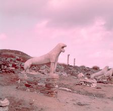 The Naxian Lions, island of Delos, Greece, c1955. Creator: Arthur Charles Kirby Ware