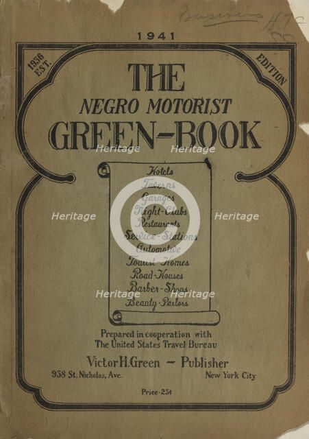 The Negro Motorist Green-Book, 1941. Creator: Unknown.