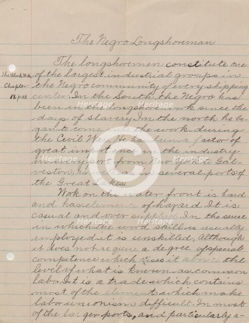 The Negro Longshoreman, 1940. Creator: Unknown.