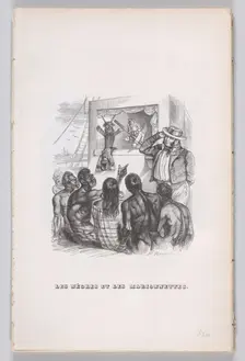 The Negroes and the Puppets from The Complete Works of Béranger, 1836. Creator: Jean Ignace Isidore Gerard