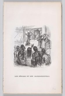 The Negroes and the Puppets from The Complete Works of Béranger, 1836. Creator: Jean Ignace Isidore Gerard