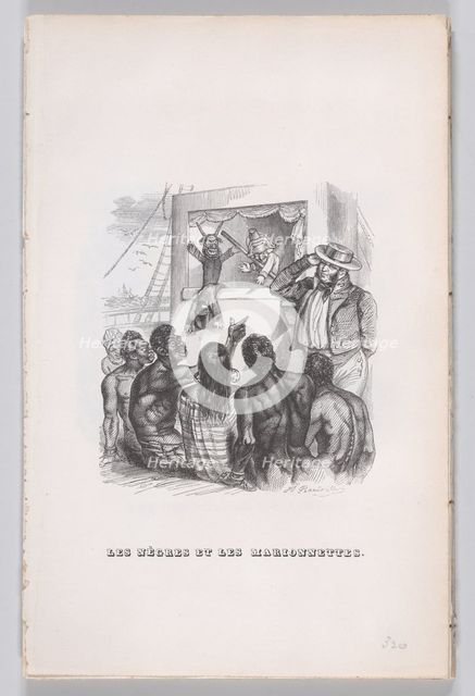 The Negroes and the Puppets from The Complete Works of Béranger, 1836. Creator: Jean Ignace Isidore Gerard.