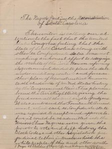 The Negro's Part in the Reconstruction of South Carolina, 1940. Creator: Unknown