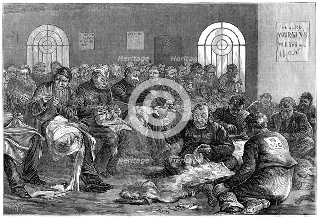 The needle-room, Clerkenwell Prison, London, 1874. Artist: Unknown