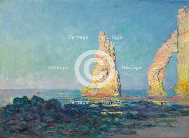 The Needle Rock at Étretat, Low Tide, 1883. Creator: Monet, Claude (1840-1926).