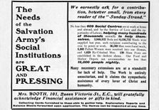 The Needs of the Salvation Army's Social Institutions are Great and Pressing' 1901