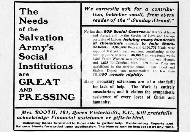 'The Needs of the Salvation Army's Social Institutions are Great and Pressing'', 1901. Artist: Unknown.